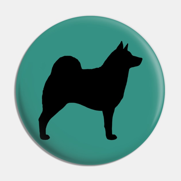 Norwegian Elkhound Silhouette Pin by Coffee Squirrel