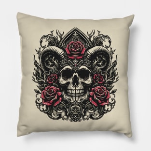 metal skull design Pillow