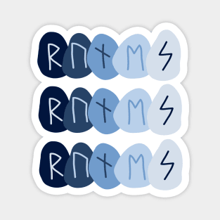 "RUNES" On Blue Magnet