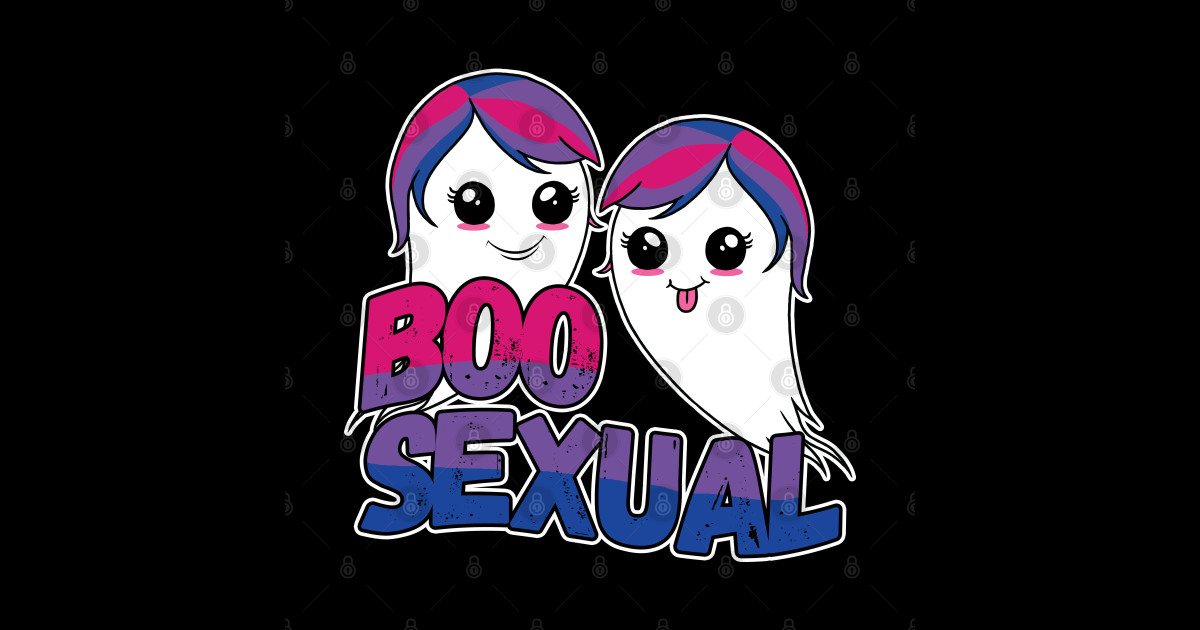 Boosexual Halloween Ghost Bisexual Cute Boo Ghosts Bi Sexual Boosexual Sticker Teepublic 7355