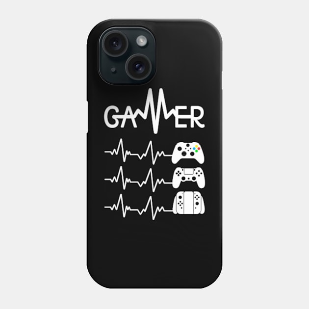 Gamer Heartbeat Controllers Phone Case by Gamers Gear