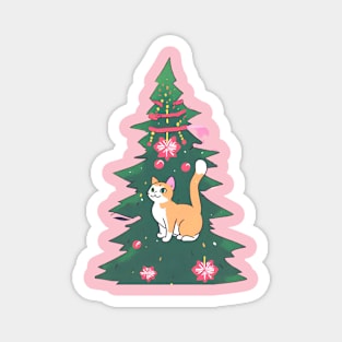 Meowy Christmas Happy Cat Year Funny Christmas Cat Lover Magnet