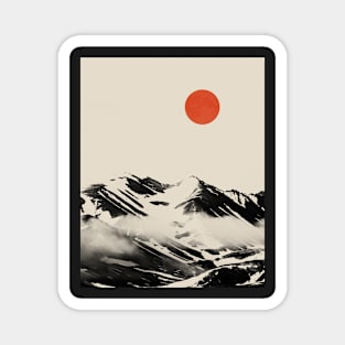 Red moon Minimal landscape 2 Magnet