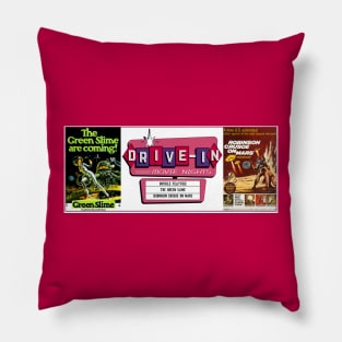 Drive-In Double Feature - Green Slime & Robinson Crusoe on Mars Pillow