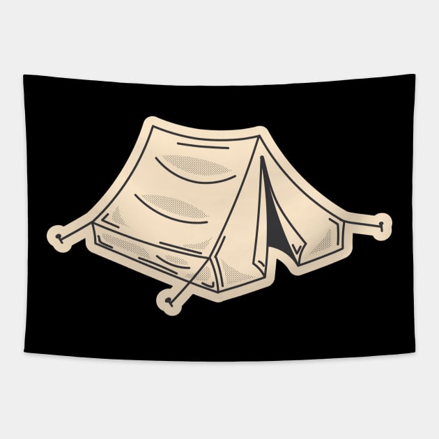 Camping Tent Tapestry by ShirtyLife