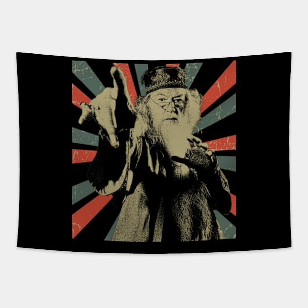 Sir Michael Gambon || Albus Dumbledore ||Vintage Art Design Tapestry by Setipixel