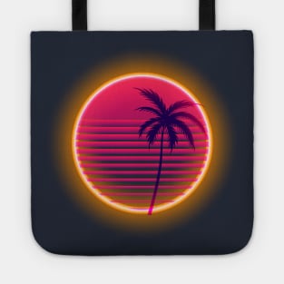 Retro Neon Palm Tree Tote