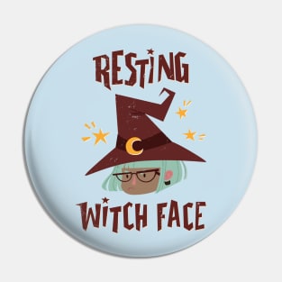 Resting Witch Face - Green Hair Witch Pin