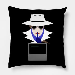 Lady White Shush (Cauc W/Computer): A Cybersecurity Design Pillow