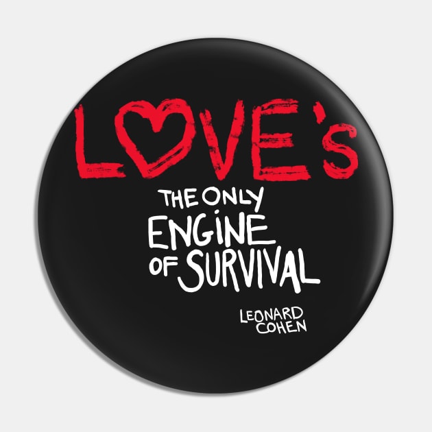 Leonard Cohen – Love Survival Pin by heidig