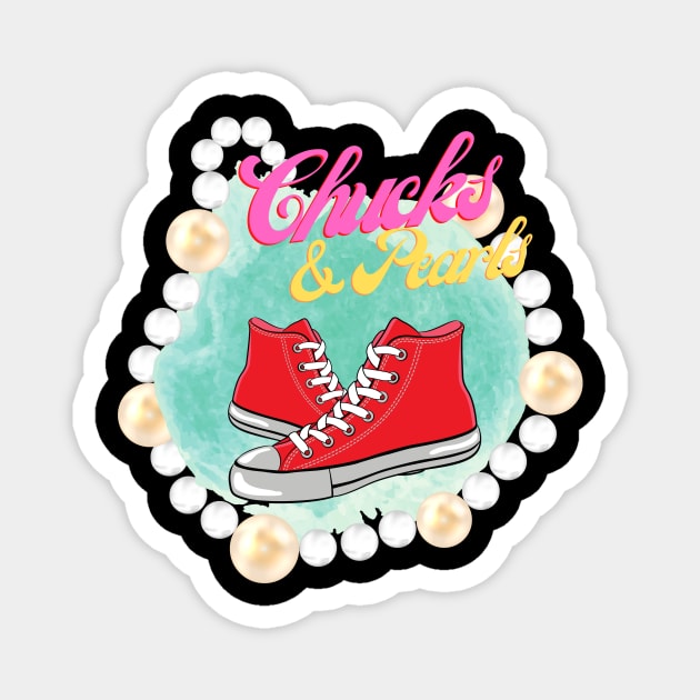 Converse and pearls SNEAKERS, Chucks and pearls Magnet by Somethingstyle