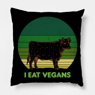 I Eat Vegans - Carnivore Vintage Sunset Pillow