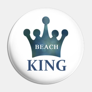 Beach King Word Art and Blue Crown Pin