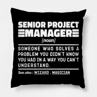 Senior Project Manager Noun Definition Job Title Sarcstic Design Funny Senior Project Manager Pillow