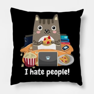 Introvert cat I hate people Pillow