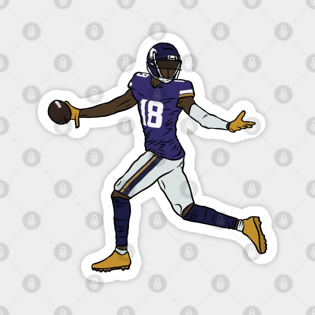 Justin Jefferson Looking Back Celebration Magnet by rattraptees