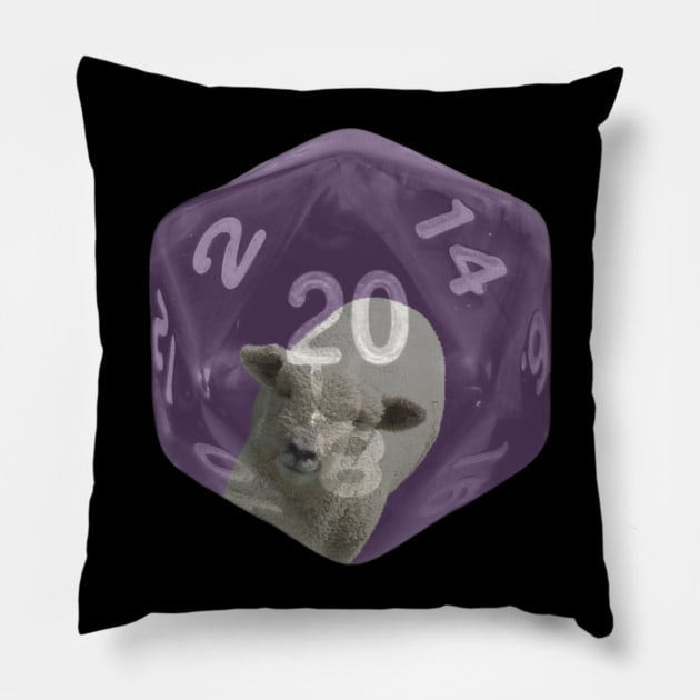 Nat20 Sheep on Purple Pillow by Geomhectic