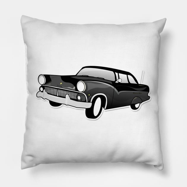 Vintage Black car Pillow by nickemporium1