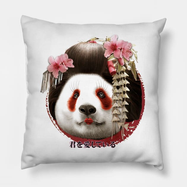 GEISHA PANDA Pillow by ADAMLAWLESS