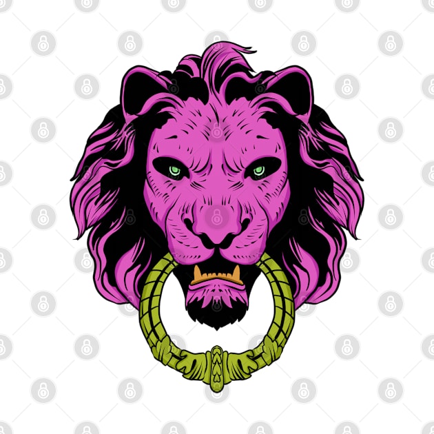 Pink lion by Pulseender