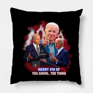 Typography Happy 4th Of July Pillow