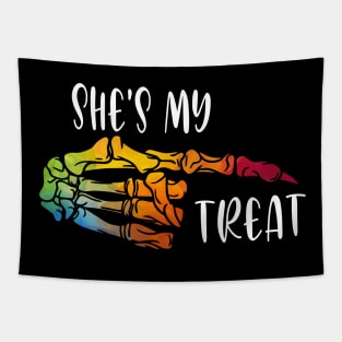 she is my treat lesbian pride Tapestry