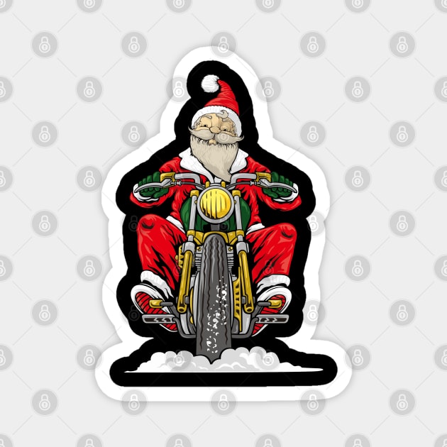 Motorcycle Santa Magnet by ManxHaven