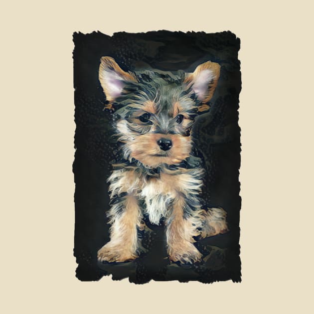 Yorkshire Terrier Puppy Digital Painting by PhotoArts