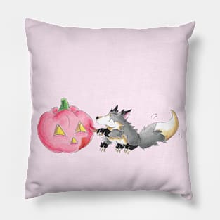 Pink Pumpkin Werewolf Pillow