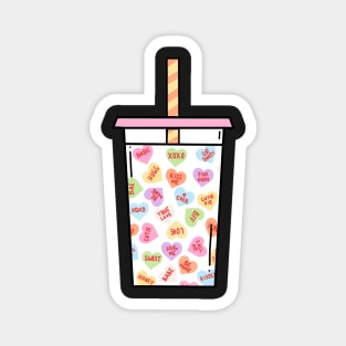 Conversation Hearts Iced Coffee Magnet