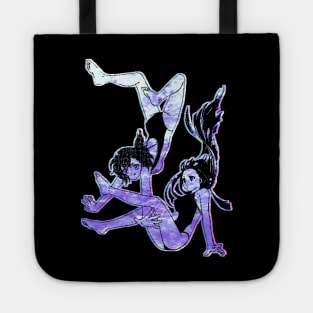 Manga Girls Underwater Glitch Aesthetic Tote