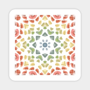 Watercolor Rainbow Mandala Pattern Magnet