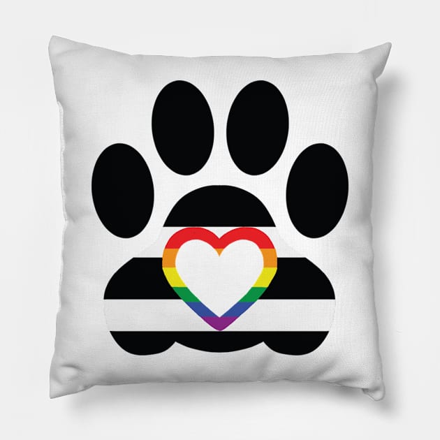 Pride Paw: LGBT Ally Pride Pillow by SkyBlueArts