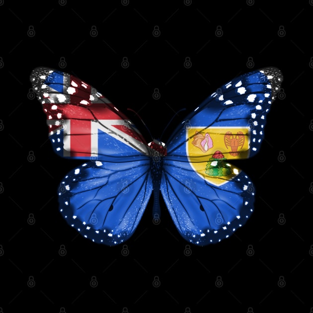 Turks And Caicos Flag  Butterfly - Gift for Turks And Caicos From Turks And Caicos by Country Flags