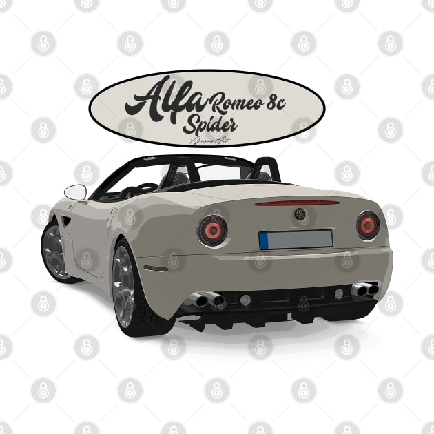 ALFA ROMEO 8C SPIDER White Back by PjesusArt