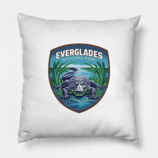 Everglades National Park Alligator Emblem Pillow