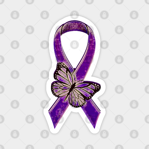 Domestic Violence Butterfly Ribbon Magnet by CoolMomBiz