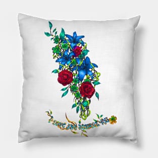 Flowers - I love and respect you - bright option Pillow