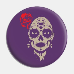 Beautiful Day of the Dead sugar skull Pin