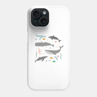 Whales in the Ocean Pattern Phone Case