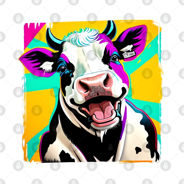 Modern Abstract Pop Art Style Laughing Cow Drawing by thejoyker1986