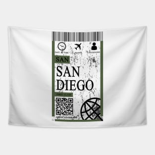 san diego flight ticket boarding pass Tapestry