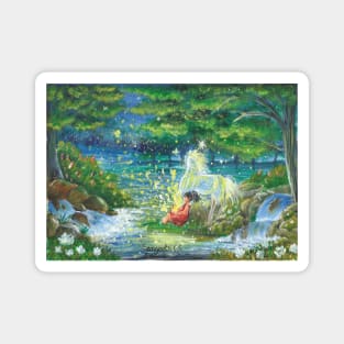 a magical story book the beginning hello mr unicorn magical children story book illustration story Magnet