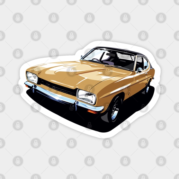 British Ford Capri in gold Magnet by candcretro