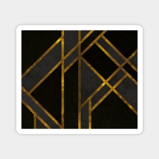 Midnight Black Luxury Art Deco Tiles Magnet