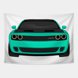 DODGE HELLCAT FRONT Turquoise Tapestry