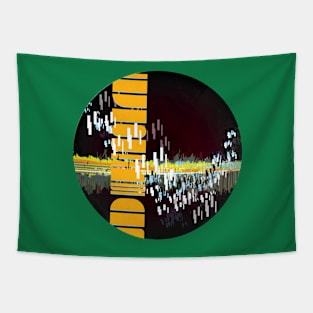 Lane Boy - Glitch Digital Abstract Art Colorful Wave Tapestry