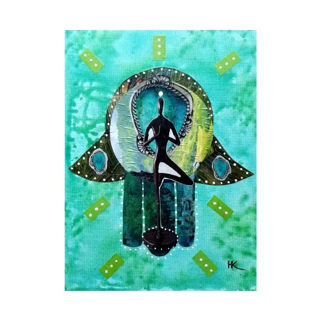 Tree Pose Hamsa by Harriette Knight by harrietteknight