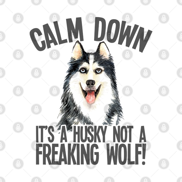 Husky - Calm Down Its A Husky Not A Freaking Wolf by Kudostees