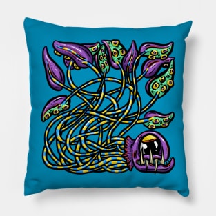 Cute Octopus Tentacle Logo Illustration Cartoon Character Purple Joe Pillow